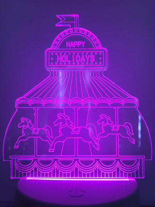 Kleurennachtlamp met paardjes, draaimolen multicolor nachtlampje voor kind.