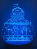 Kleurennachtlamp met paardjes, draaimolen multicolor nachtlampje voor kind.