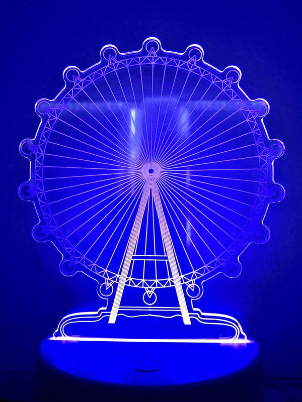 Nachtlampje Reuzenrad nachtlamp. Mooie sfeerlamp. 3D Illusielamp 7-kleurig