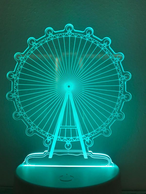 Nachtlampje Reuzenrad nachtlamp. Mooie sfeerlamp. 3D Illusielamp 7-kleurig