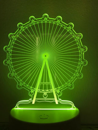 Nachtlampje Reuzenrad nachtlamp. Mooie sfeerlamp. 3D Illusielamp 7-kleurig