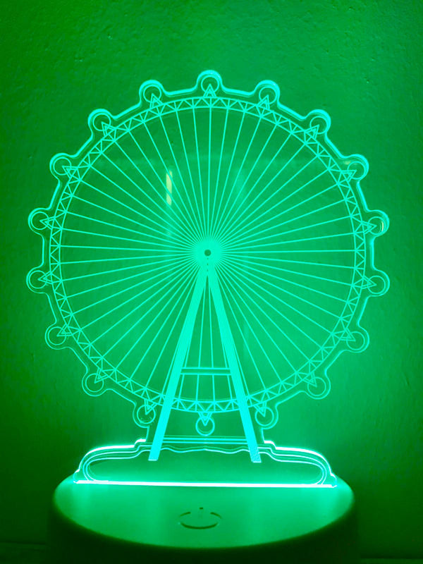 Nachtlampje Reuzenrad nachtlamp. Mooie sfeerlamp. 3D Illusielamp 7-kleurig