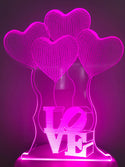 Liefde lamp. Lamp LOVE. Hartjes lamp. Romantische tafelnachtlamp. Mooie sfeerlamp multicolor. Romantische cadeau.