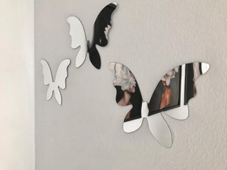 Muurdecoratie spiegelen muursticker Vlinders. Acryl spiegel vlinders 3 stuks.