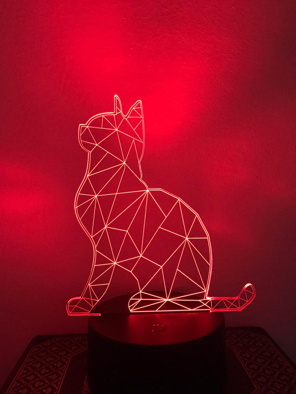 Nachtlampje voor kind of volwassen. Nachtlamp KAT.  Mood lamp 7-kleurig. Stijl 2