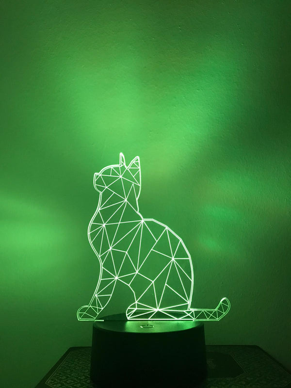 Nachtlampje voor kind of volwassen. Nachtlamp KAT.  Mood lamp 7-kleurig. Stijl 2