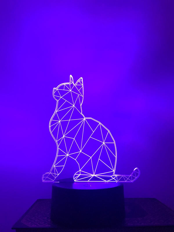 Nachtlampje voor kind of volwassen. Nachtlamp KAT.  Mood lamp 7-kleurig. Stijl 2
