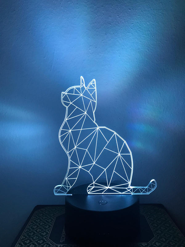 Nachtlampje voor kind of volwassen. Nachtlamp KAT.  Mood lamp 7-kleurig. Stijl 2
