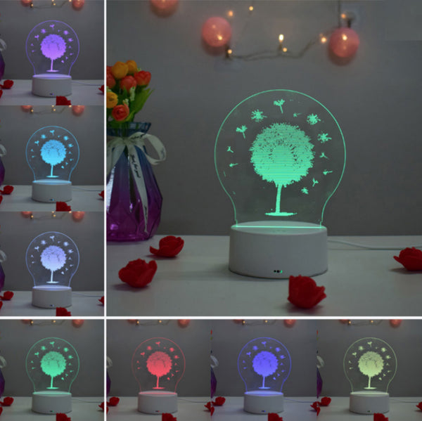 Nachtlamp meerkleurig. Nachtlampje voor kind of volwassen. Led lampje in vorm van bloem. Multicolor nachtlampje.